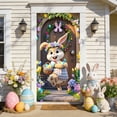 thumbnail image 4 of SIYTUAU Polyester Easter Door Curtain Banner With Bunny Egg Print For Party Celebration Hanging Flag A 35X71 Inch, 4 of 7