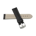 thumbnail image 4 of Bandini 20mm Mens Leather Watch Band Strap - Black - Buffalo Pattern - White Stitch, 4 of 5