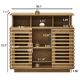 thumbnail image 4 of Tcbosik Small Storage Cabinet with 2 Sliding Doors, 36.1" Farmhouse Buffet Sideboard with Adjustable Shelf, Credenza for Dining Room, Kitchen, Entryway, Easy Assembly, Natural, 4 of 8