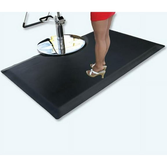 Vegas Heel-Proof Salon Mat, Vinyl, Rectangle, 3' Width x 5' Length x 9/16" Thickness