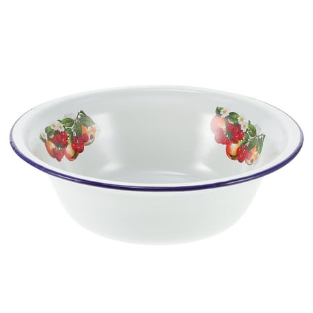 

Retro Style Enameled Bowl Kitchen Vintage Enamel Pot Household Soup Basin