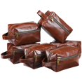 thumbnail image 1 of Set de neceser de viaje Hillban, 6 unidades, para hombre, color marrón oscuro, 1 of 7