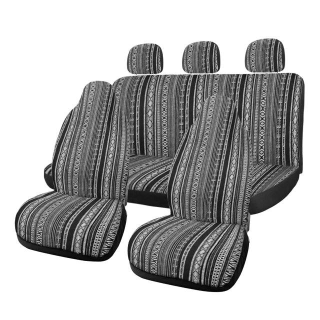 7uds de Juego Cubierta de Apoyacabeza Asiento de Coche Tela Manta Baja Multicolor Exótico