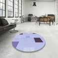 thumbnail image 3 of Ahgly Company Indoor Round Patterned Crocus Purple Area Rugs, 3' Round, 3 of 6