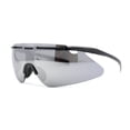 thumbnail image 3 of Color Mirror Minimalist Half Rim Shield Sport Wrap Around Sunglasses Grey Silver Mirror, 3 of 4