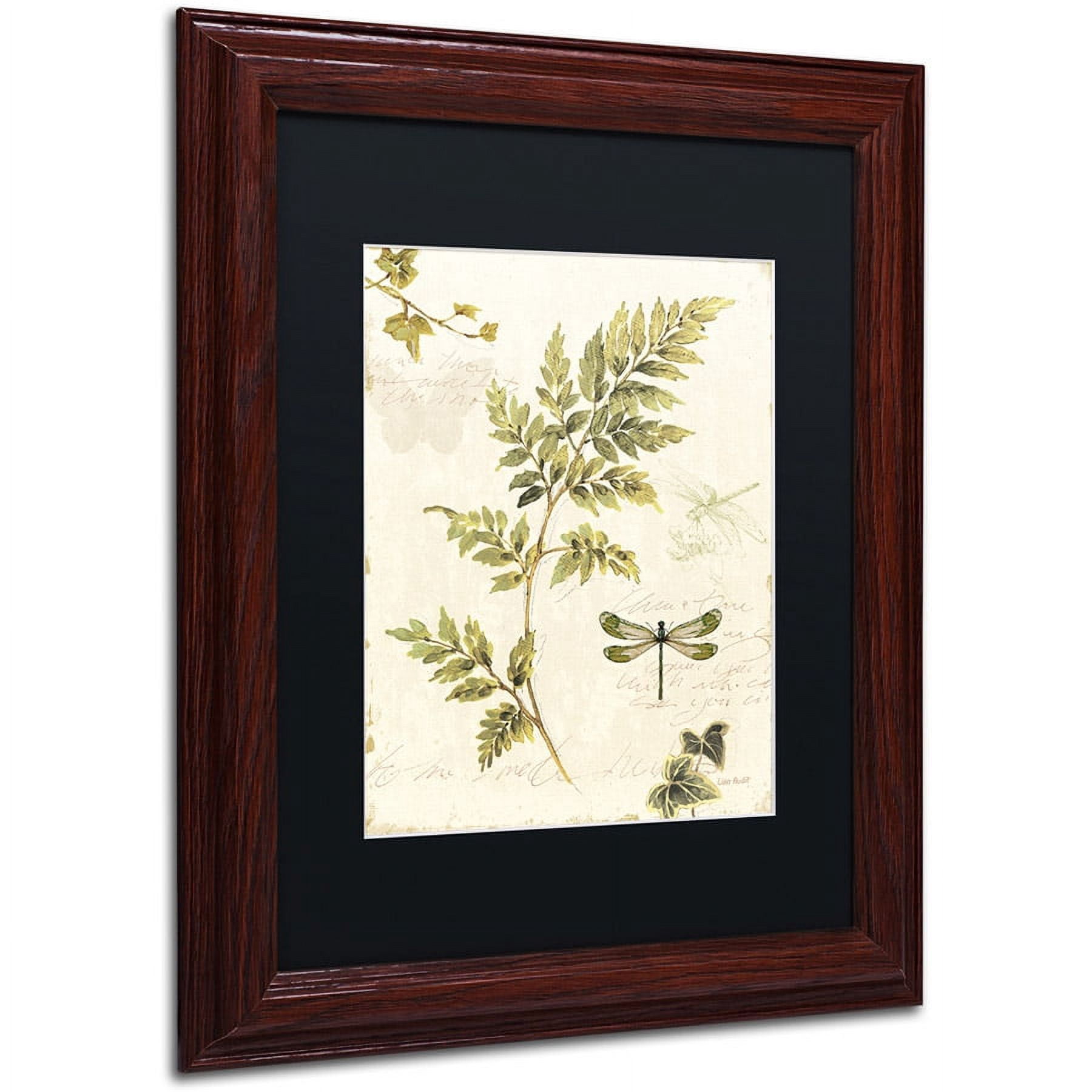 Trademark Fine Art "Ivies and Ferns III" Canvas Art by Lisa Audit, Black Matte, Wood Frame