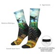 thumbnail image 4 of KLL Green Tractor Field Print Cool Socks Men's Women's Crew Socks Funny Crazy Novelty Stockings, 4 of 6