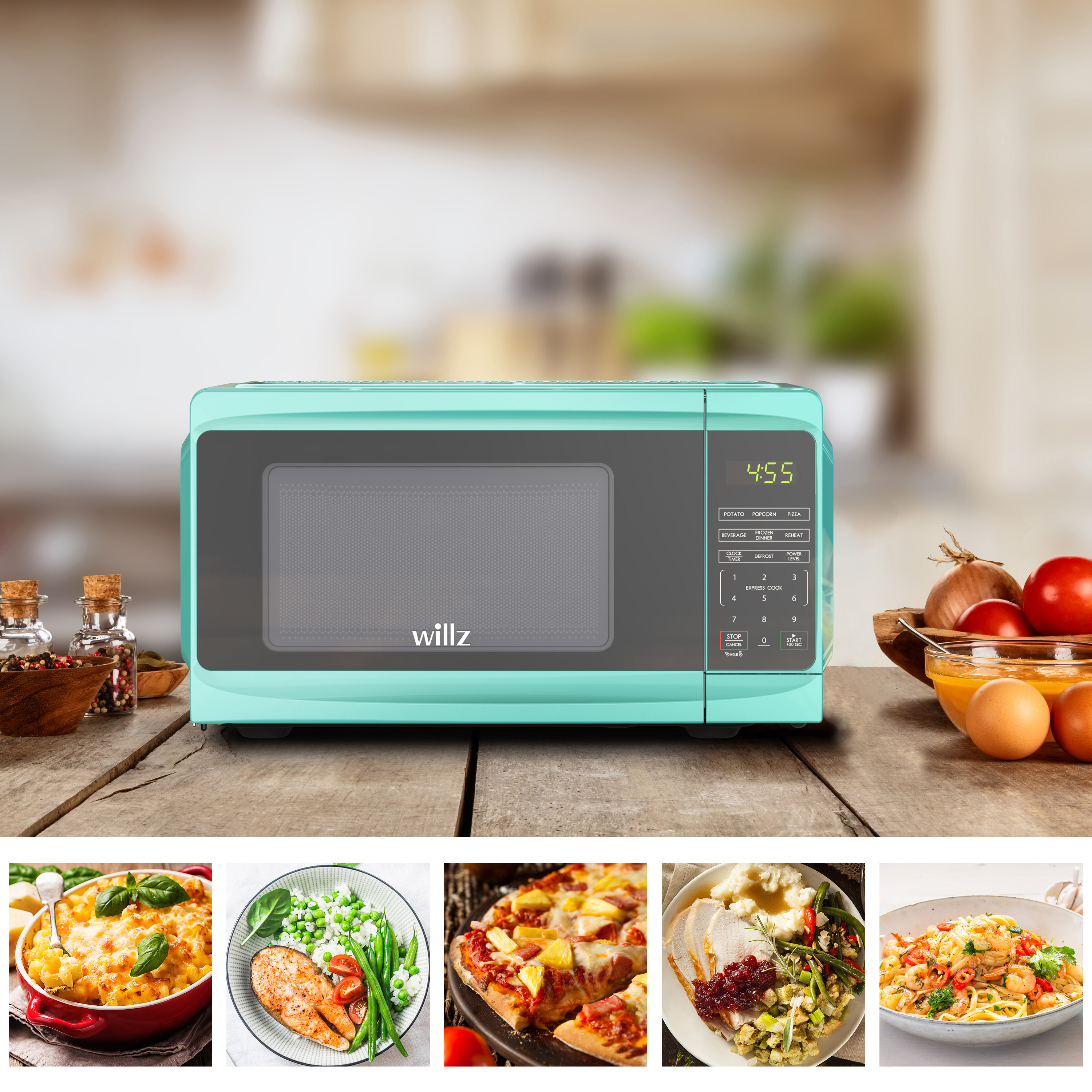 Willz WLCMV807GN-07 0.7 Cu.Ft. Countertop Microwave Oven, Green - image 5 of 7
