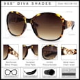 thumbnail image 3 of SA106 Womens Metal Heart Jewel Chain Hinge Classic Round Butterfly Plastic Sunglasses / Tortoise Frame - Brown Lens, 3 of 8