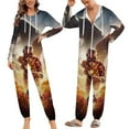 thumbnail image 6 of The Flash Women Men Pajamas Zipper Onesie Jumpsuit Hooded One Piece Sleepwear, 6 of 8