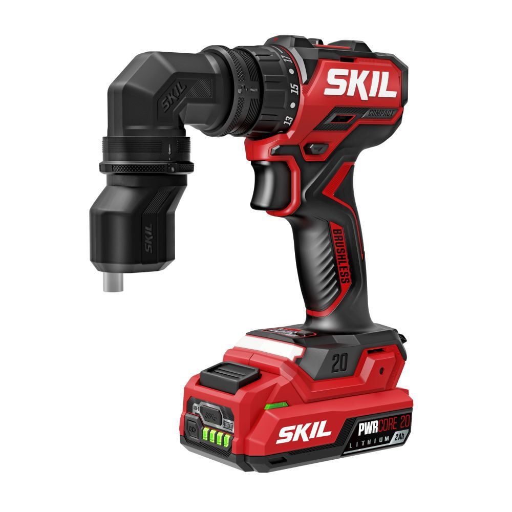 SKIL Brushless 20V Compact Multi-Head Drill Driver Kit Including 2.0 Ah USB-C Battery & PD Charger-QD6293B-10