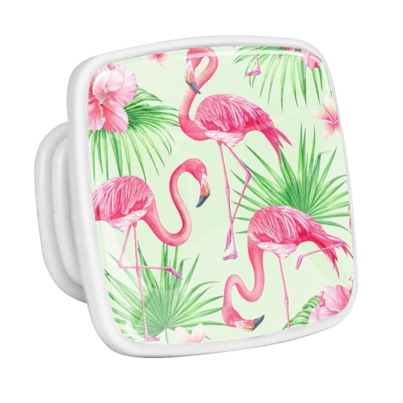 4PCS Square Cabinet Fluorescence Knob Glowing in the Dark Furniture Drawer Pulls Handle with Screws Flamingo