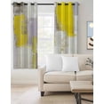 thumbnail image 3 of Blackout Curtains for Bedroom, Yellow Room Darkening Window Drapes for Living Room, Modern Geometric Grey Oil Painting Abstract Thermal Insulated Grommet Curtains, 52x54 inch, 2 Panels, 3 of 9
