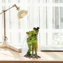 Steadline Valentine's Day Resin Frog Figurine - Cute Tabletop Decor - Romantic Shelf Display - Unique Home Decoration Gift
