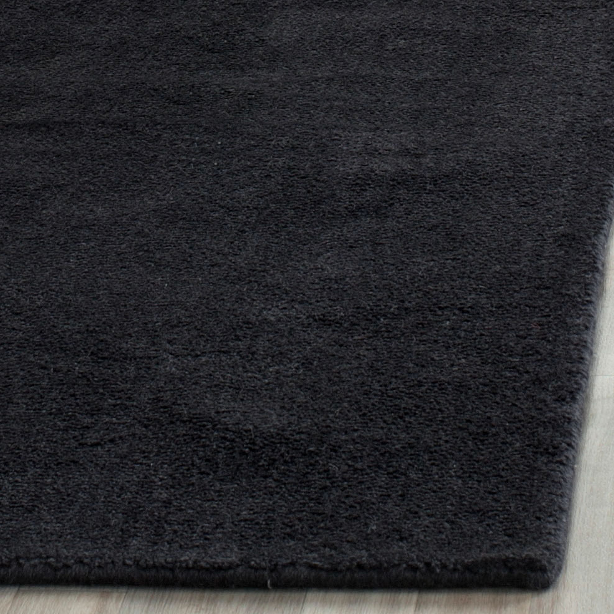 SAFAVIEH Himalaya Rachelle Solid Wool Runner Rug, Black, 2'3" x 18'