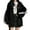 Black, variant on Women Blouses Elegant Casual Winter Fall Oversized Hooded Long Sleeve Bubble Drop Shoulder Zipper Graphic Leisure Polyester Hoodies Hoodie(Khaki,XL)