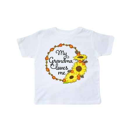

Inktastic My Grandma Loves Me with Sunflower Wreath Gift Toddler Boy or Toddler Girl T-Shirt