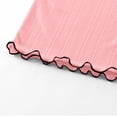 thumbnail image 4 of Amidoa Girls 2 Piece Outfits Summer Clothes Solid Color Cute Short Sleeve T-Shirt and Shorts Casual Kids Clothing Sets,Pink Size 2T, 4 of 9