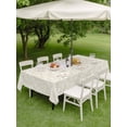 thumbnail image 4 of Outdoor Tablecloth with Umbrella Hole for Patio/Picnic/Party/Camping, Spring Floral Waterproof Table Cloth Rectangle Table Cover Washable, Vintage Simple Flowers Pattern Beige (60"x 102"), 4 of 8