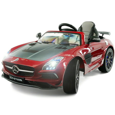 2019 Mercedes SLS AMG 12V Battery Powered Motorized Ride on Toy Car with Built in LCD TV, LED Lights, Leather (Best Light Car 2019)