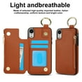 thumbnail image 2 of Dteck for iPhone XR Wallet Case, Flip Leather Case with RFID Blocking Card Holder Zipper Pocket, Ring Holder Kickstand Protective Folio Phone Cover for iPhone XR,Brown, 2 of 7