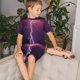 thumbnail image 4 of Balery Thunderstorm Violet Purple Conjunto de Pijama Infantil de Manga Corta con Estampado – Ropa de Dormir de Algodón Suave-Large, 4 of 6