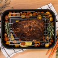 thumbnail image 4 of Turkey Rack Turkey Roaster,Adjustable Stainless Steel Roasting Pan,V-Shaped Rib Roasting Rack, 4 of 5