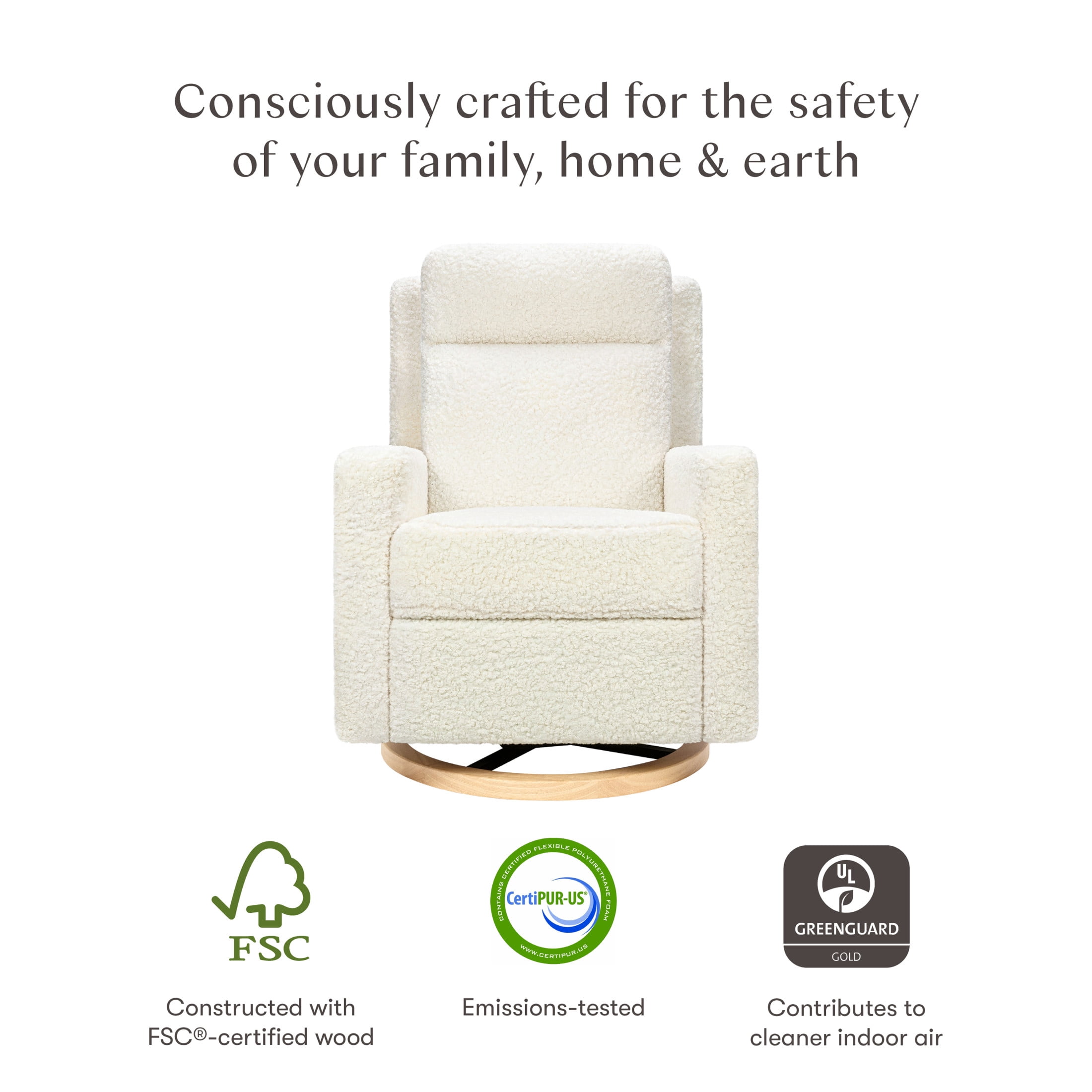 Babyletto Sigi Pro Power Recliner and Swivel Glider with Power Adjustable Headrest and Lumbar Support