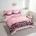 thumbnail image 3 of jejeloiu Leopard Print 7pcs Bedding Comforter Set,Western Cowgirl Queen Bedding Sets,Pink Bowtie Bow Knot Queen Sheet Sets For Girls Kids,Ultra Soft Home Decor Reversible, 3 of 8