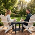 thumbnail image 2 of Table d'Appoint Extérieure, Petite Table Adirondack à Deux Niveaux en HIPS, Table Carrée Imperméable pour l'Extérieur, Tables d'Extrémité Modernes pour Balcon, Patio, Piscine, Plage, Véranda, Terrasse, Usage Intérieur Ou Extérieur, Noir, 2 of 14
