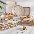 thumbnail image 3 of HONGBAKE 10-Piece Nonstick Carbon Steel Bakeware Set, Baking Pan Set with Baking Sheets, Cake Pans, Loaf Pan & Muffin Pan, Champagne Gold, 3 of 8