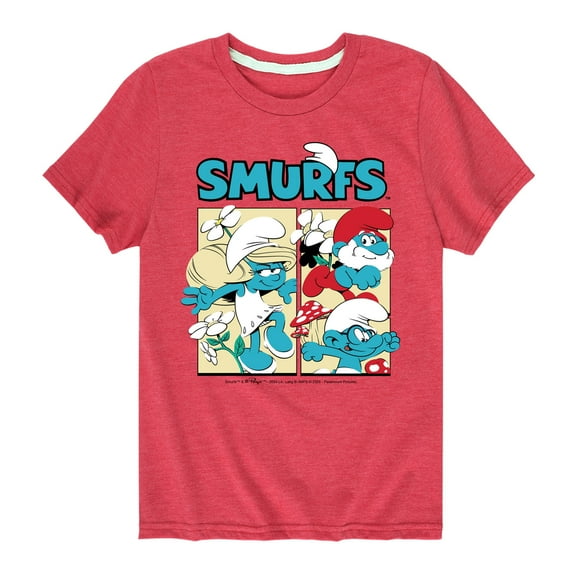 Smurfs - Smurfs Grid - Kids Youth Short Sleeve Tee