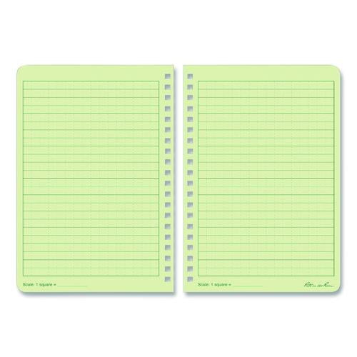 All-Weather Wire-O Notebook, 1-Subject, Universal: Narrow Rule and Quadrille Rule, Dark Green Cover, | Bundle of 2