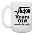 thumbnail image 2 of ThisWear 80th Birthday Mug Square Root of 6400 You Do the Math Bday Mug Gift 15oz Coffee Mug, 2 of 4