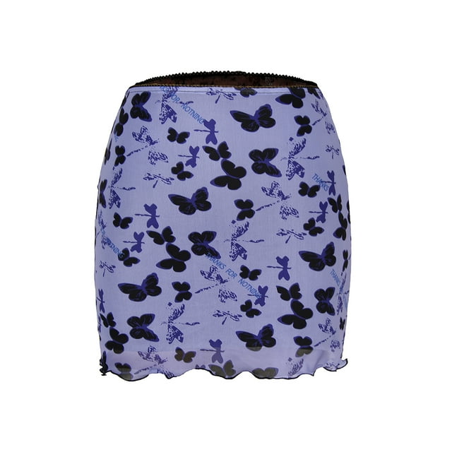 Mialoley Jupe Courte Ajustée pour Femmes, Motif Imprimé Taille Haute