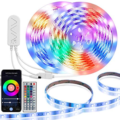 Taotronics Tt Sl215 Led Strip Lights Works With Alexa 32 8ft Smart Wifi Music Rope Lights Controller With Timer And Remote Multicolor Walmart Walmart 