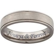 Personalized Men's Titanium Engraved Beveled Band