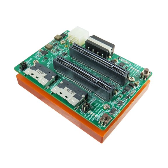 SlimSAS 8i x2 to PCIe x8 Gen 4 Slot Dual Port Open End Adapter