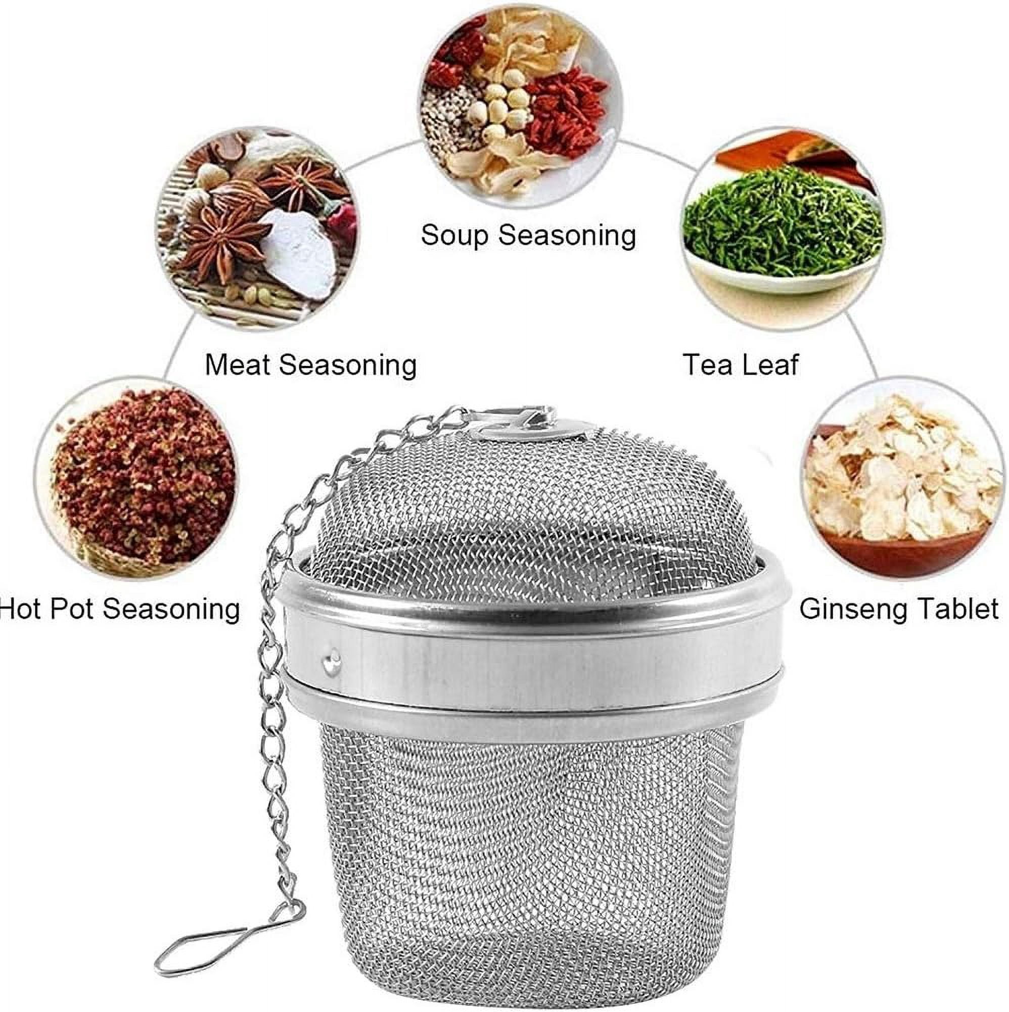 Infusor De Té Y Especias De Acero Inoxidable Extra Grande - Bola Coladora Reutilizable Para Cocinar, Sopas Y Marinados | Filtro De Malla Fina Y Cierre Seguro