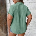 thumbnail image 4 of Posijego Plus Size Tops for Women Button down Shirts Short Sleeve Collared Shirt Summer Casual Dressy Work Blouses, 4 of 6