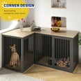 thumbnail image 6 of Double Dog Crate Furniture for 2 Large Dogs, Cuoote 79.1" All Steel Kennel with Removable Divider, Extra Large Indoor Dog House Cage, 6 of 7