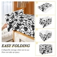 thumbnail image 4 of Foldable Fabric Storage Bin With Handle Collapsible Basket Box Storage With Lid Organizer Black White Color Skulls, 4 of 7