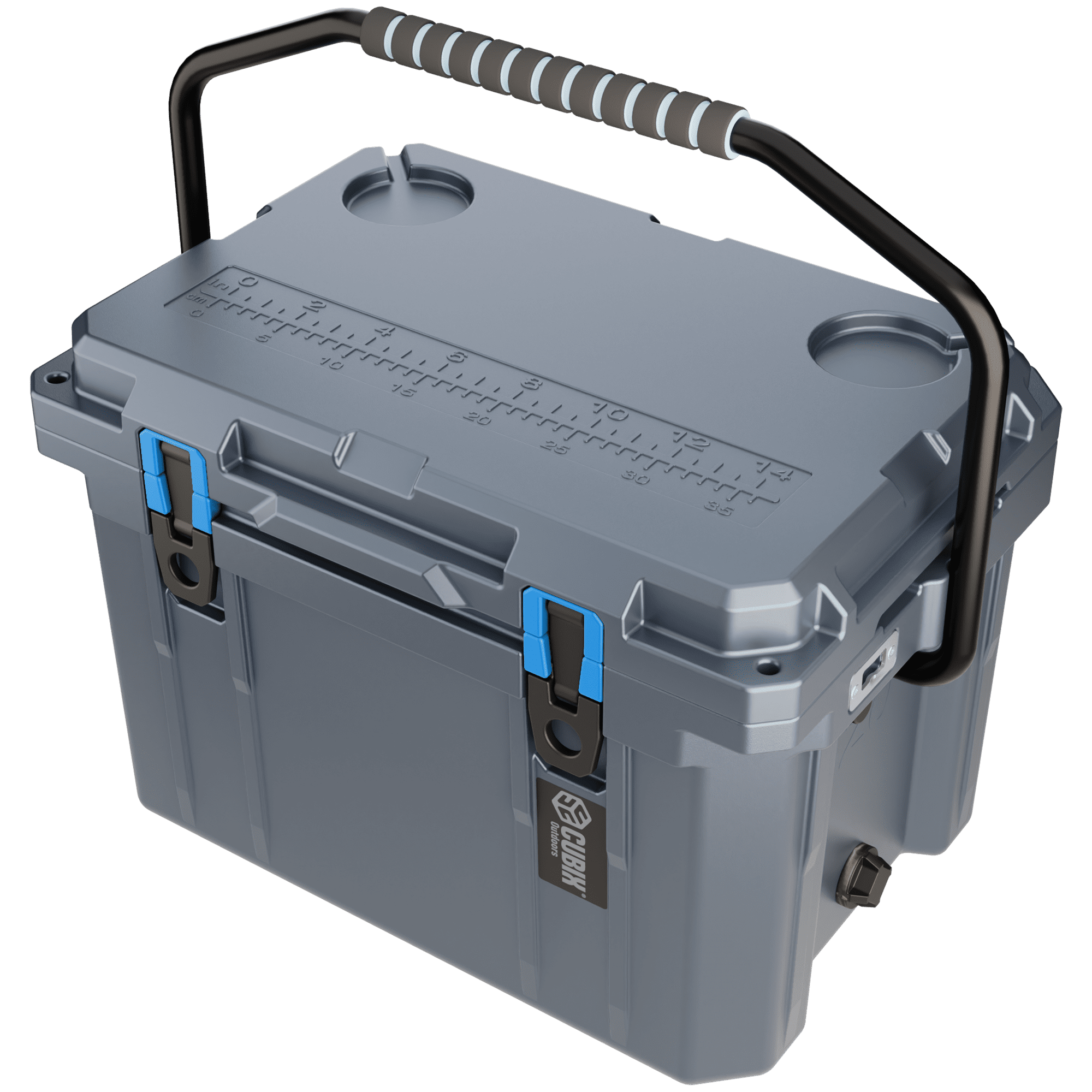 Cubix Outdoors 20 QT QuadraX Portable Insulated Hard Cooler - Fits 14 Cans - Granite Gray