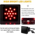 thumbnail image 5 of 15 LED Trailer Hitch Brake Light,12V Red Lights Smoked Tail Lights Fits 2" Receiver with 4-pin Adapter,Hitch Light Automotive Exterior Accessories for Truck Trailer SUV Black, 5 of 6