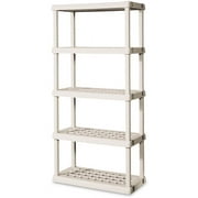 Sterilite 01558501 Heavy Duty 5-Shelf Ventilated Vertical Shelving Storage Unit