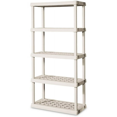 Sterilite 01558501 Heavy Duty 5-Shelf Ventilated Vertical Shelving Storage Unit