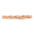 thumbnail image 4 of Auriga 925 Sterling Silver Rose-plated Twist Ring for Women Size- 7, 4 of 6