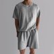 thumbnail image 2 of Conjunto de Pantalones Cortos Deportivos para Hombres, Cuello Redondo de Manga Corta de Moda para el Desgaste Casual Y de Playa, Traje de Poliéster Suave, 2 of 9