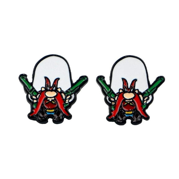 Yosemite Sam Cartoon Character Enamel Metal Stud Earrings