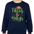 thumbnail image 2 of Tacos and Margs Sweatshirt Unisex X-Large Navy, 2 of 5